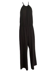 SHAPE FX Newport News Black Halter Wide Leg Jumpsuit Sz 10 Whimsygoth Y2K - Picture 1 of 10