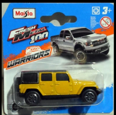 Maisto Fresh Metal Yellow 2015 Jeep Wrangler Unlimited Truck 2023 - Image 1 of 2