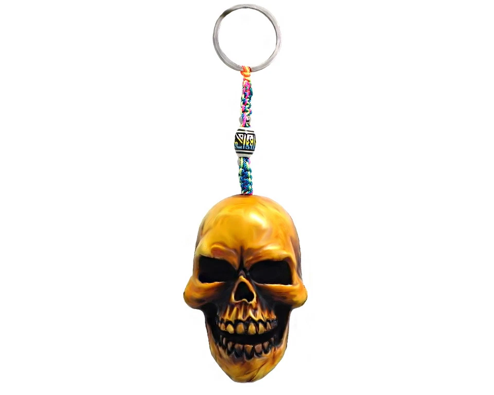 Skull Gothic Handmade 3D Keychain Macrame Metal Keyring Car Bag Charm Accessory - Image 1 of 1