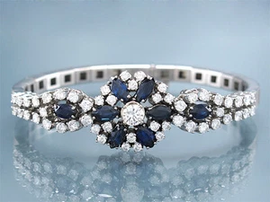 Traumhaftes Armband in 750 Weißgold 8 Saphire & 53 Brillanten - 21,7g UVP:5.800€ - Bild 1 von 4