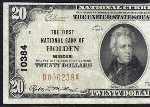 🇺🇸 MO 1929 $20 ♚♚HOLDEN, MISSOURI♚♚ PMG CHOICE VERY FINE 35 HARD TO FIND!!! - Picture 1 of 3