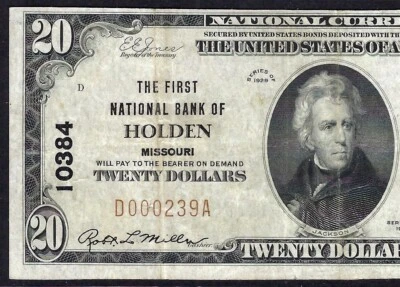 🇺🇸 MO 1929 $20 ♚♚HOLDEN, MISSOURI♚♚ PMG CHOICE VERY FINE 35  HARD TO FIND!!! - Image 1 of 3