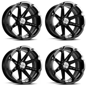 4 ATV/UTV Wheels Set 14in MSA M12 Diesel Black 4/137 10mm CAN - Picture 1 of 4