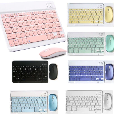 Slim Bluetooth Wireless Keyboard with Mouse Combo 7 Colors Fits PC Laptop Mac - Image 1 of 4