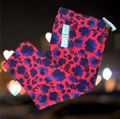 Leggings capri cortos florales rojos azules para mujer WTC Americana talla XXXL (22) Foto 1 de 4