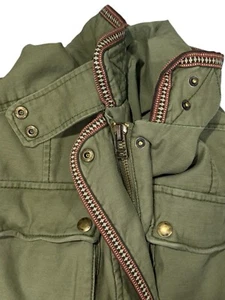 Free People Flight Line Bomber Jacket Army Green Sz M Military Utility Aztec EUC - Picture 1 of 22