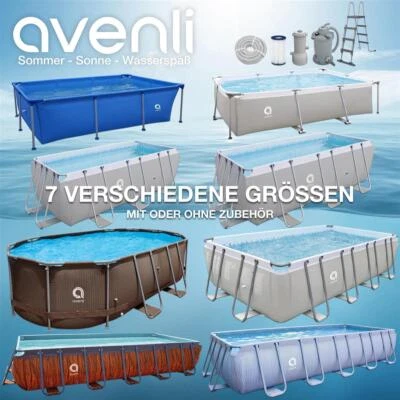 Frame Pool Gartenpool Aufstellpool Schwimmbad Schwimmbecken Rechteckig Poolfolie - Bild 1 von 2