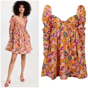 Zimmermann Violet Twist Dress Size 3 AU 14 / US 10 Floral Print Long Sleeve Mini - Picture 1 of 16