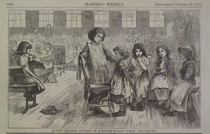 GUTTER CHILDREN A LONDON RAGGED SCHOOL HARPER'S WEEKLY 1871 - Bild 1 von 2