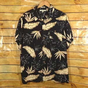 Herren Knightsbridge hawaiianisches Aloha Gr. XL Knopfleiste Shirt schwarz beige tropisch - Bild 1 von 7