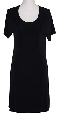 Vestido para mujer Impressions negro grande acetato elástico manga corta hasta la rodilla Foto 1 de 4