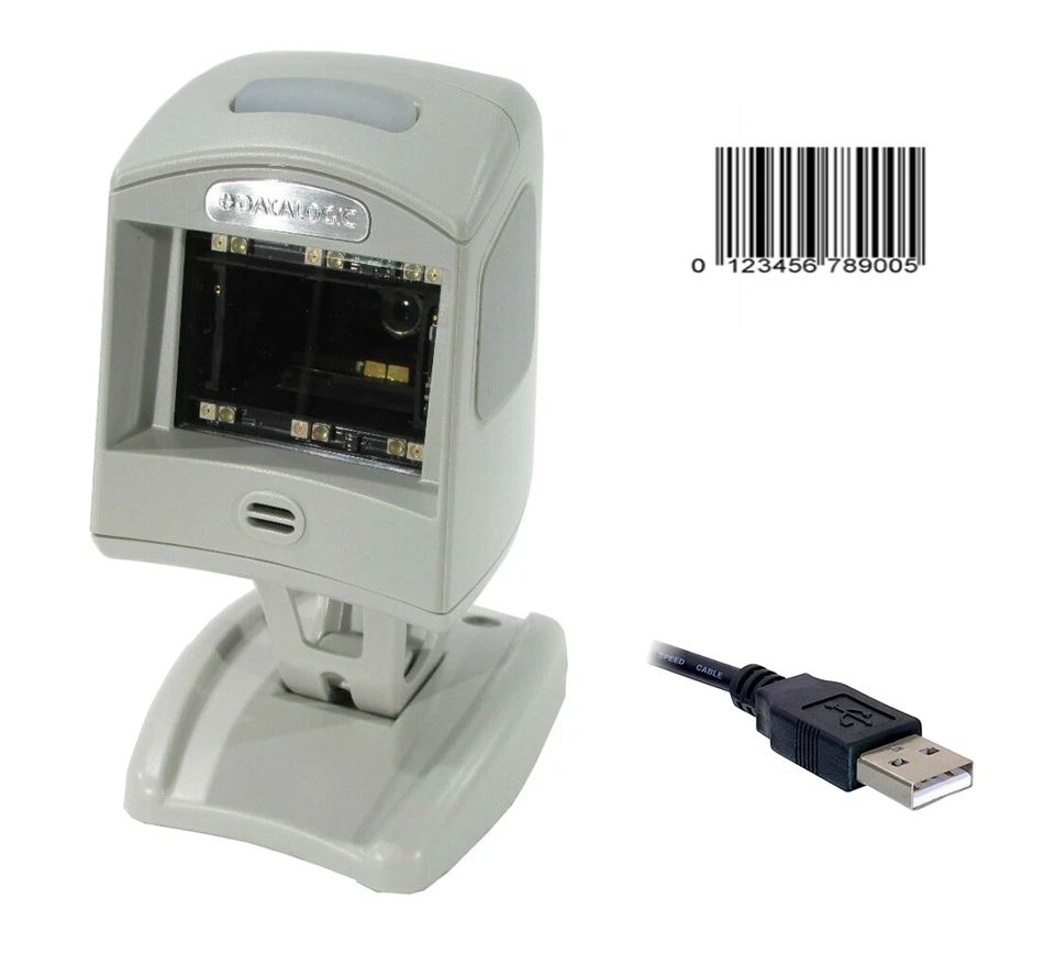 Barcodescanner Präsentationsscanner Datalogic 1100i USB weiss QR-Code Datamatrix - Bild 1 von 1