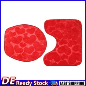 3pcs/Set Badezimmer Matte Prägung Flanell Boden Kissen WC Sitzbezug Deu - Bild 1 von 11
