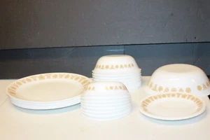 Vintage 70er Butterfly Gold Corelle Geschirrset 26 Teile - Bild 1 von 3