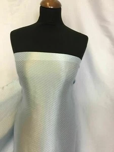 NEW 100% Silk Matt Silver Silk Marocain Spots Fabric 54" Dress Cloth Material - Picture 1 of 9