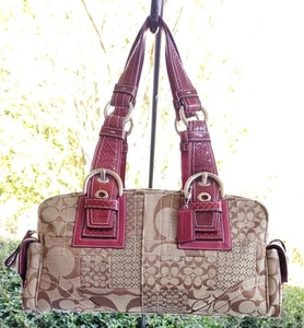 Coach SMALL 10088 borsa vintage Mia Soho Y2K pelle di serpente marrone e vernice - Foto 1 di 19