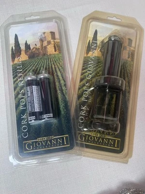 Cork Pop Negro Giovanni Abridor de Botellas de Vino y Recambios, Juego de 2 Foto 1 de 4