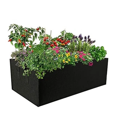 4 Pack of Rectangular NonWoven Planting Bags Designed for Robust Plant Growth - Image 1 of 4