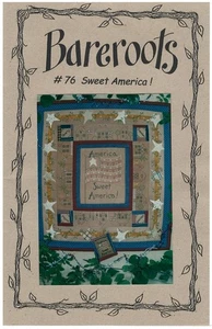 2001 Bareroots #76 Sweet America ! 20"x21" quilt sewing pattern uncut - Picture 1 of 3