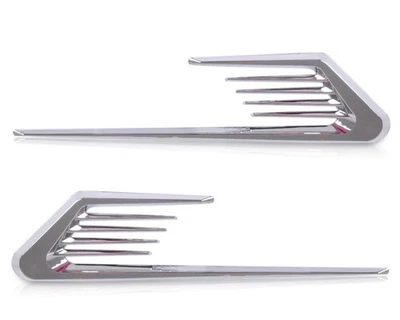 2PCS Car Air Flow Intake Hood Scoop Vent Bonnet Decorative Cover Silver Chrome - Image 1 of 4