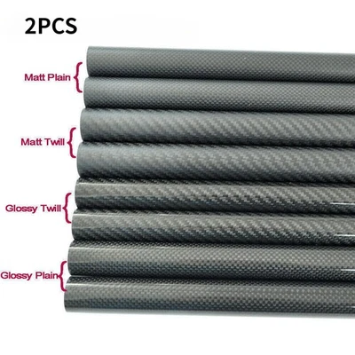 Tubo de fibra de carbono 3K 5-10 12 20 25 30 32 40 42 44-50 60 64 80 90 100 114 x 500 mm Foto 1 de 4