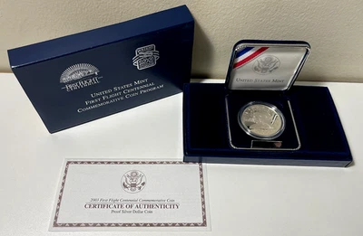 2003 First Flight Centennial Proof Commemorative SILVER Dollar Box and COA - Image 1 of 4