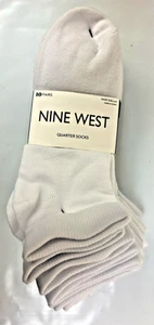 Paquete de 10 pares de calcetines Nine West Quarter para mujer talla 5-10 pares blancos - Imagen 1 de 2