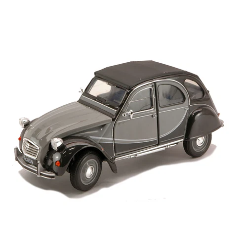 CITROEN 2 CV CHARLESTON 1980 GREY/BLACK 1:24 Welly Auto Stradali Modellino Nuovo - Immagine 1 di 1