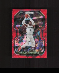 2020-21 Panini Prizm #168 Wesley Matthews Red Ice Prizm Milwaukee Bucks - Picture 1 of 2