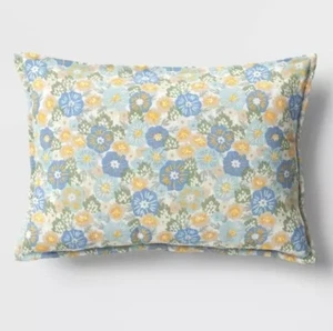 Cuscino lombare decorativo floreale blu 12x18 nuovo - Foto 1 di 2