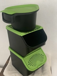 Tupperware Kartoffel- Zwiebel-Lager Und Adretto Griff-Fix Set Neu - Bild 1 von 2
