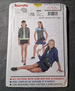 Burda sewing pattern 9603 Girls' Denim Mini Skirt & Jean Jacket Sz 8-9-10-11-12 - Picture 1 of 4