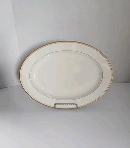 Fitz and Floyd Palais Buff Ivory & Gold 14.5" Oval X 10.75"Serving Platter Tray - Picture 1 of 7