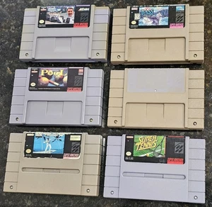 Bass Masters Indy Car Tennis Pinball Championship Pool Gold Super Nintendo Lot - Picture 1 of 24