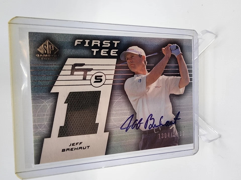 2003 SP Game Used Edition Jeff Brehaut First Tee RC Shirt Auto RC #'d /2300 SP - Image 1 of 2