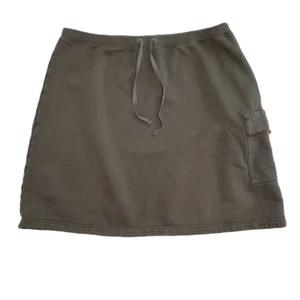 Sundance Mod-O-Doc Collboration mushroom Brown French Terry Mini Skirt Size L - Picture 1 of 7