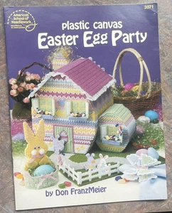 Vintage - Osterei Party Ei Landhaus Hasen Kunststoff Leinwand Muster Buch - Bild 1 von 5