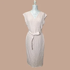 New Everlane The Japanese GoWeave Short Sleeve Wrap Dress Rose Women 00 NWT - Picture 1 of 7
