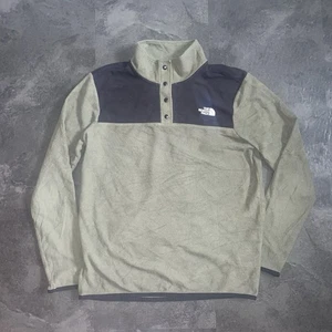 The North Face Women's Snap-Neck Fleece Glacier Pullover Top Green Black Warm - Picture 1 of 10
