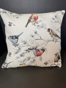 Westex Bird Branch Complete Pillow 18 sq Tapestry Robin Blue Jay Chickadee - Picture 1 of 15