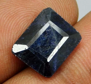 Zaffiro blu naturale 6,65 ct taglio smeraldo vera pietra preziosa sfusa O-12391 - Foto 1 di 5