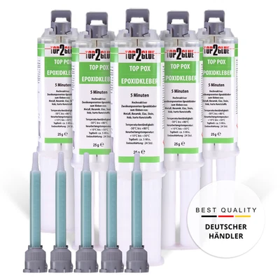 2K-Epoxidkleber Epoxy Zweikomponentenkleber 5x25g Epoxikleber inkl Statikmischer - Bild 1 von 4