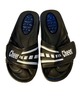 GK SPORTS SANDALS "CHEER” ADULT SIZE 9/10 BLACK & WHITE W/ PULL-OVER STRAP - Picture 1 of 8