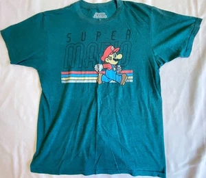 2018 Teal Blue Nintendo Super Mario Sz Med T Shirt - Picture 1 of 4