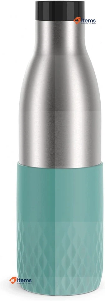 Emsa Steel Water Bottle Bludrop 0.7L - Holds 24h Cold, 12h Hot Silicon Cuff - Image 1 of 1