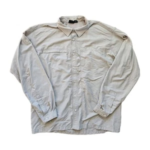 Mountain Hardware Men's Size XL Vented Long Sleeve Button Up Shirt Tan Fishin - Picture 1 of 12