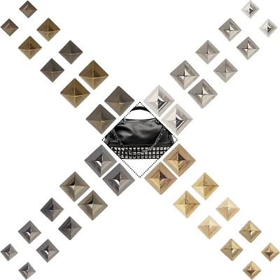 Piramide 50/100pcs Alta Coppa Rivetti Ottone Borchie per Denim Giacche Borse Da - Immagine 1 di 4