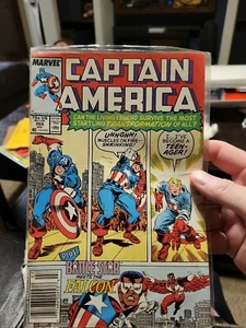 Captain America #355 NEWSSTAND Battlestar Meets Falcon FATWS 1989 VF - Picture 1 of 7