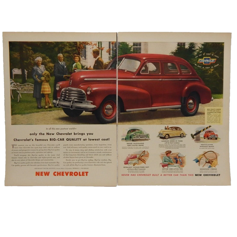 CHEVROLET STYLEMASTER 1946 COLOR ADVERTISEMENT - Image 1 of 1