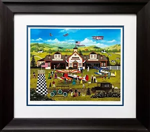Jane Wooster Scott "Franklin Field's First Annual Air Fair" arte firmata incorniciata - Foto 1 di 5
